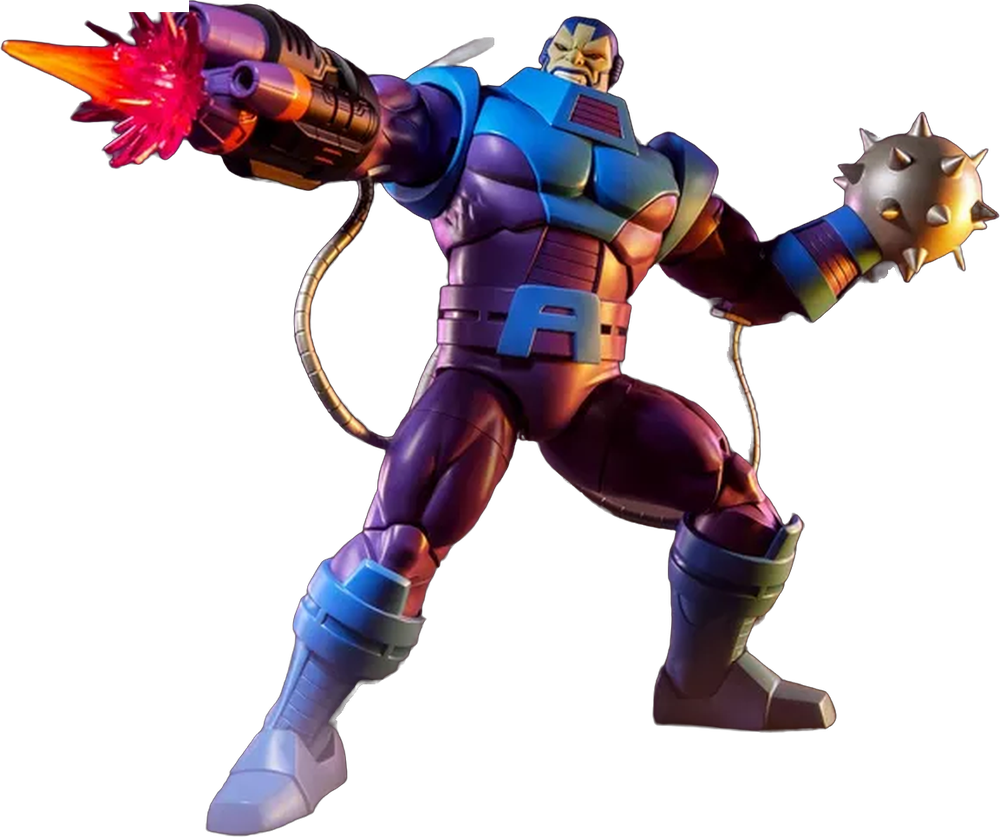 Figura Marvel's Apocalypse com canhão no braço e maça com espinhos